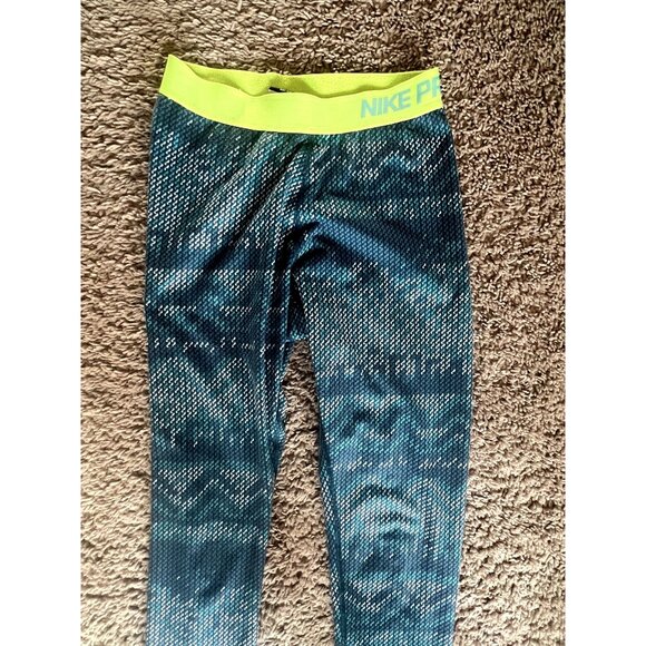 Nike Pro, Dri Fit Women’s Blue Hyperwarm Nordic Tights - Size Small - Picture 1 of 11
